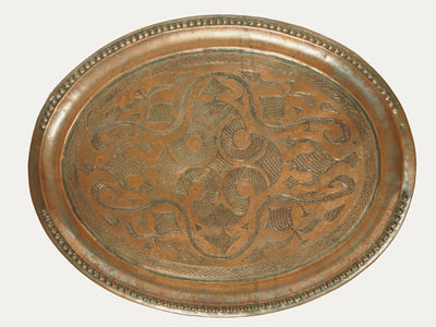 48x37 cm antik sehr seltener Massiv orientalische Kupfer tablett Teetisch Afghanistan No:K28  Orientsbazar   