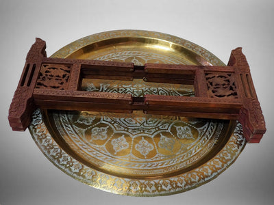 80Ø antik osmanische islamische ägyptisch marokkanisch orient messing tablett Teetisch Teller beisteltisch tisch aus Ägypten No:21/L  Orientsbazar   