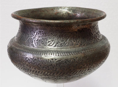 antik Massiv islamische Kupfer verzinnte Kupfer  schale Schüssel gefäß aus Afghanistan  18 / 19. Jh. Tas Nr:21/A  Orientsbazar   