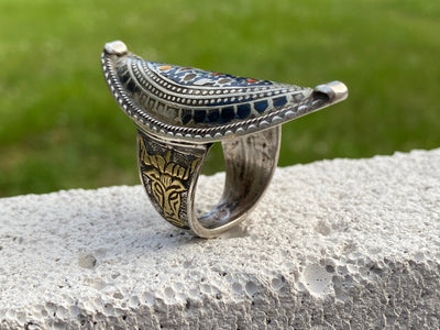 antik orient Emaille Ring aus Multan Pakistan Nr:396 Ring Orientsbazar   