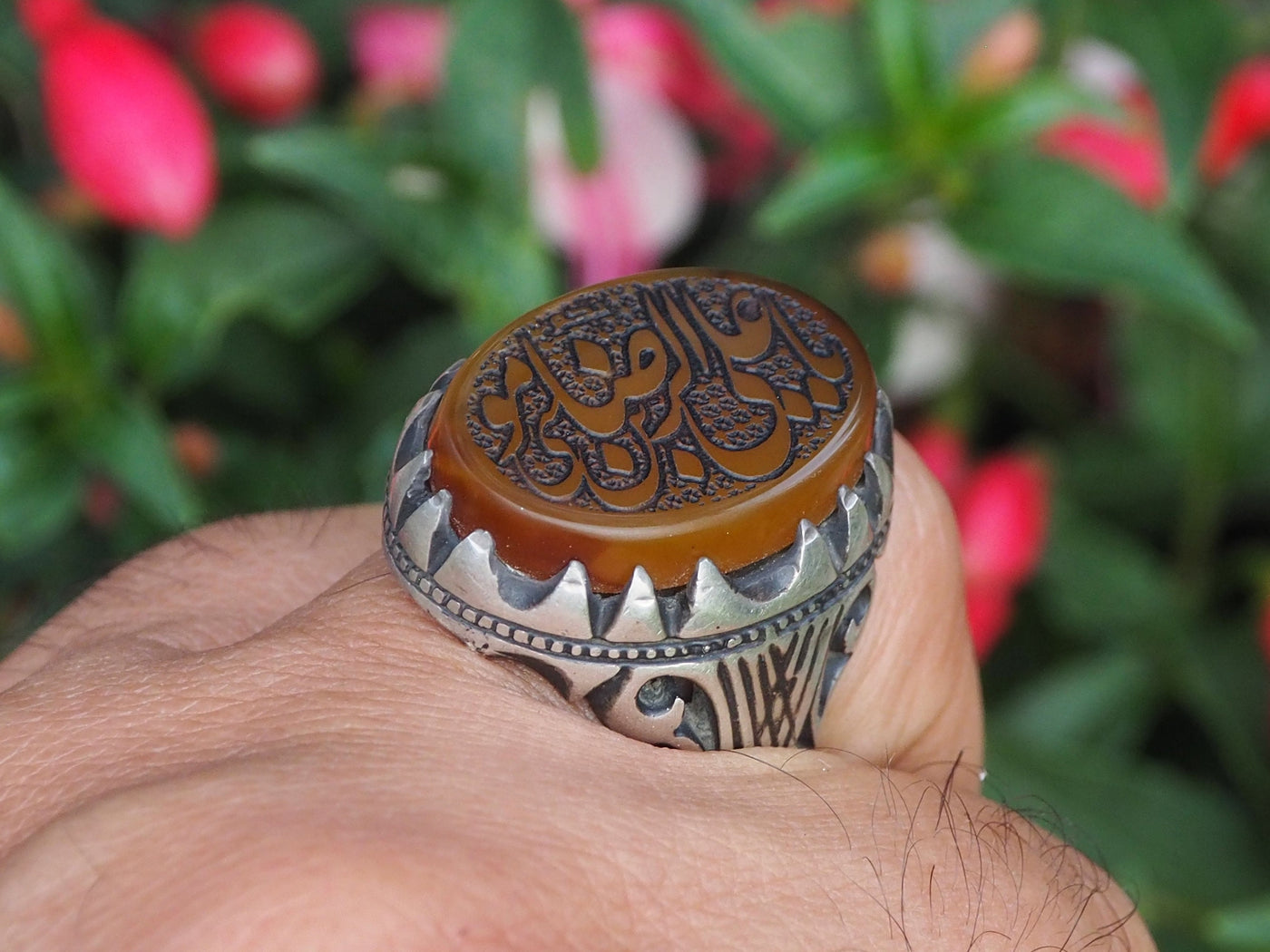 antik islamische orient Massive silber Karneol Siegelring Afghan statement aqeeq ring mit Arabische schrift Afghanistan Turkmenistan Nr:66 Ring Orientsbazar   