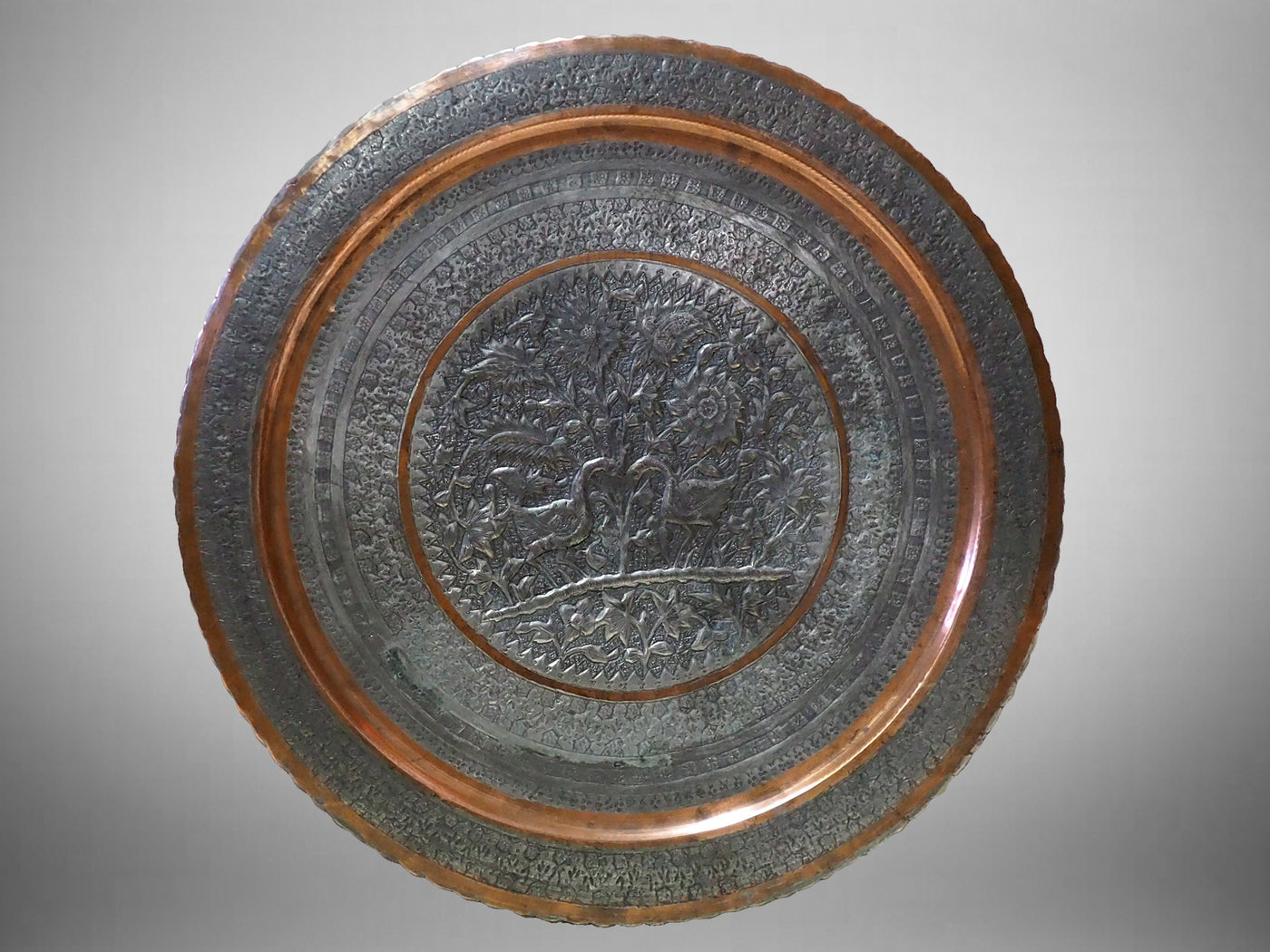 58 Ø antik osmanische islamische ägyptisch marokkanisch orient Kupfer tablett Teetisch Teller beisteltisch tisch aus Afghanistan No:21/K  Orientsbazar   
