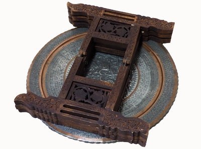 58 Ø antik osmanische islamische ägyptisch marokkanisch orient Kupfer tablett Teetisch Teller beisteltisch tisch aus Afghanistan No:21/K  Orientsbazar   