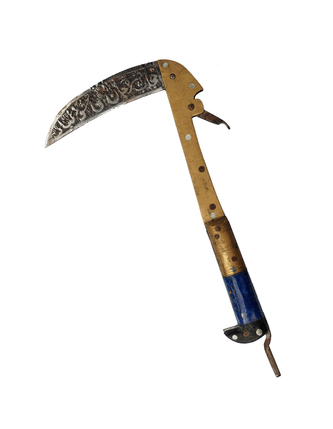 28 cm Messer Dolch choora dagger lohar Khybe messer Klappsense klappmesser Sense mit Lapis Lazuli Griff  aus Afghanistan Pakistan  Nr:21/B  Orientsbazar   