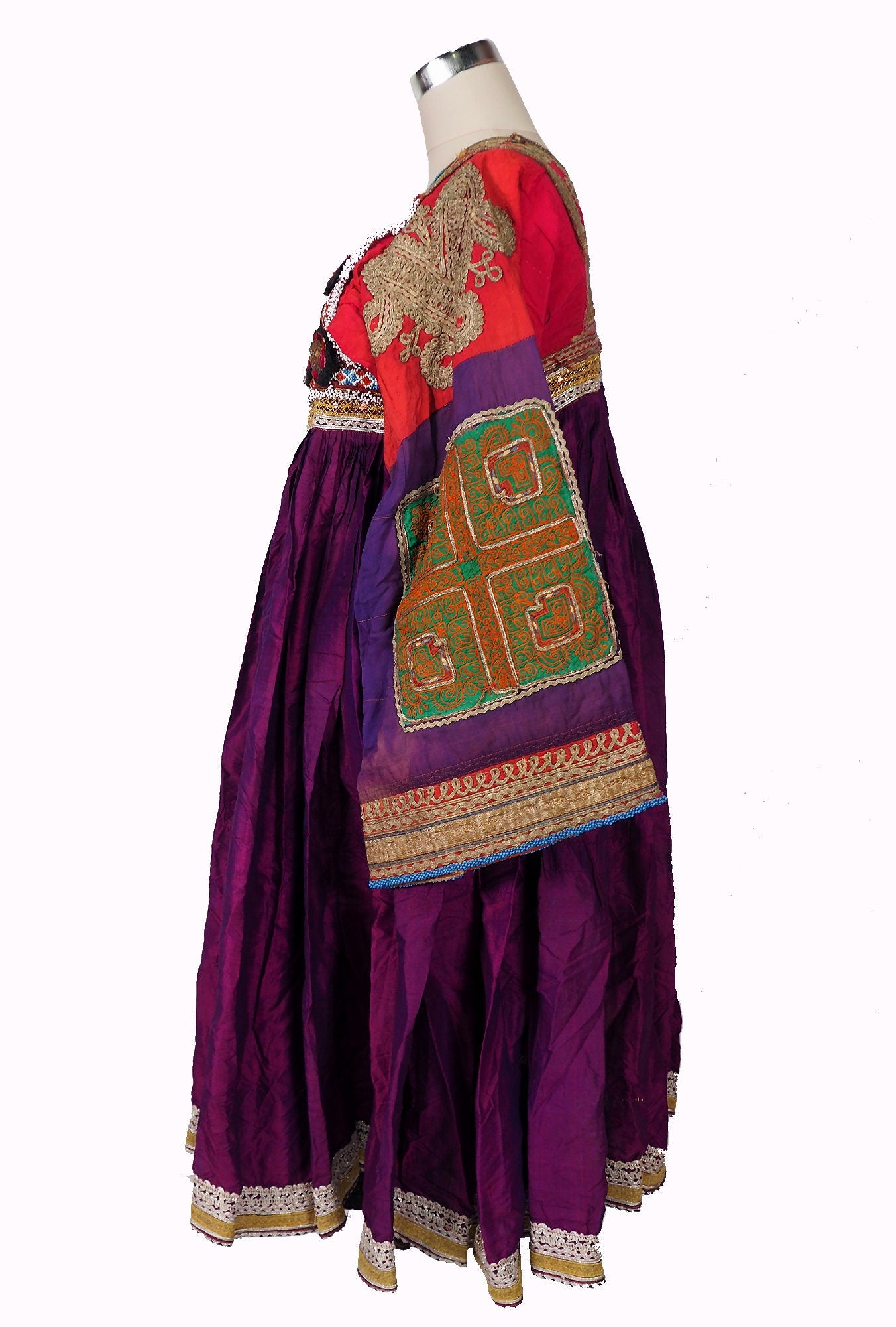 antik Orient Nomaden kuchi frauen Hochzeit Tracht afghan seiden kleid afghanistan hand bestickte kostüm Nr-21/9  Orientsbazar   