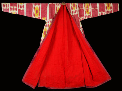 antik Orient Uzbekische Nomaden Ikat Chirpy Mantel khalat afghan uzbek kleid afghanistan  kostüm Chapan  Nr-21/4  Orientsbazar   