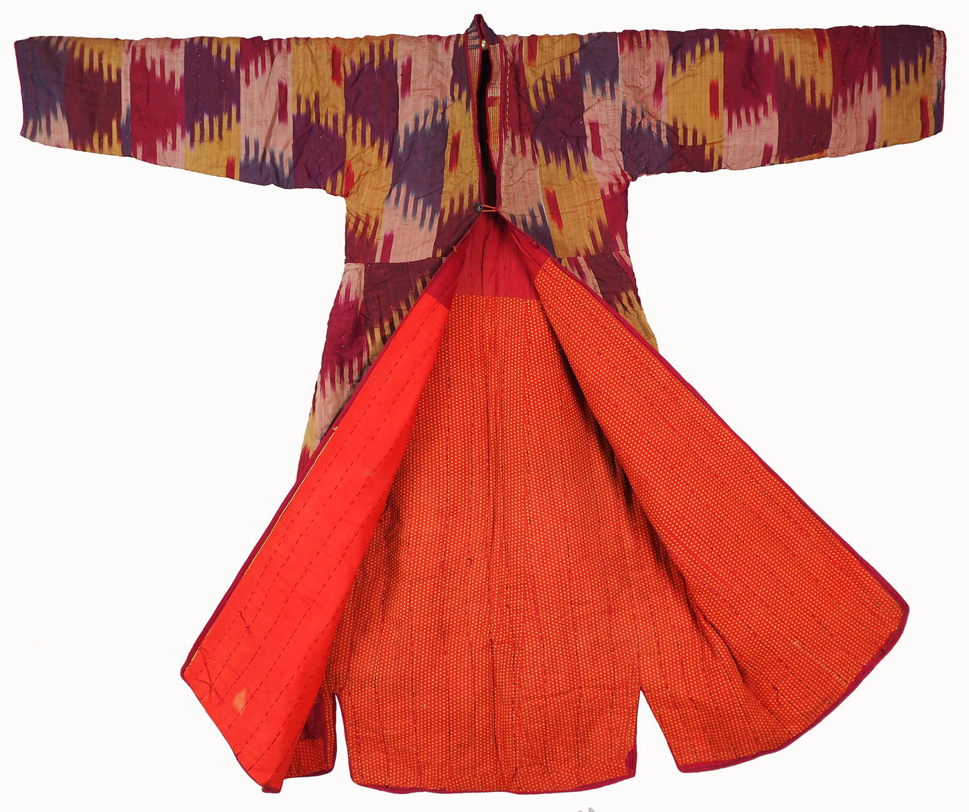 antik Orient Uzbekische Nomaden frauen  Ikat Chirpy Mantel khalat afghan uzbek kleid afghanistan  kostüm Chapan  Nr-21/5  Orientsbazar   
