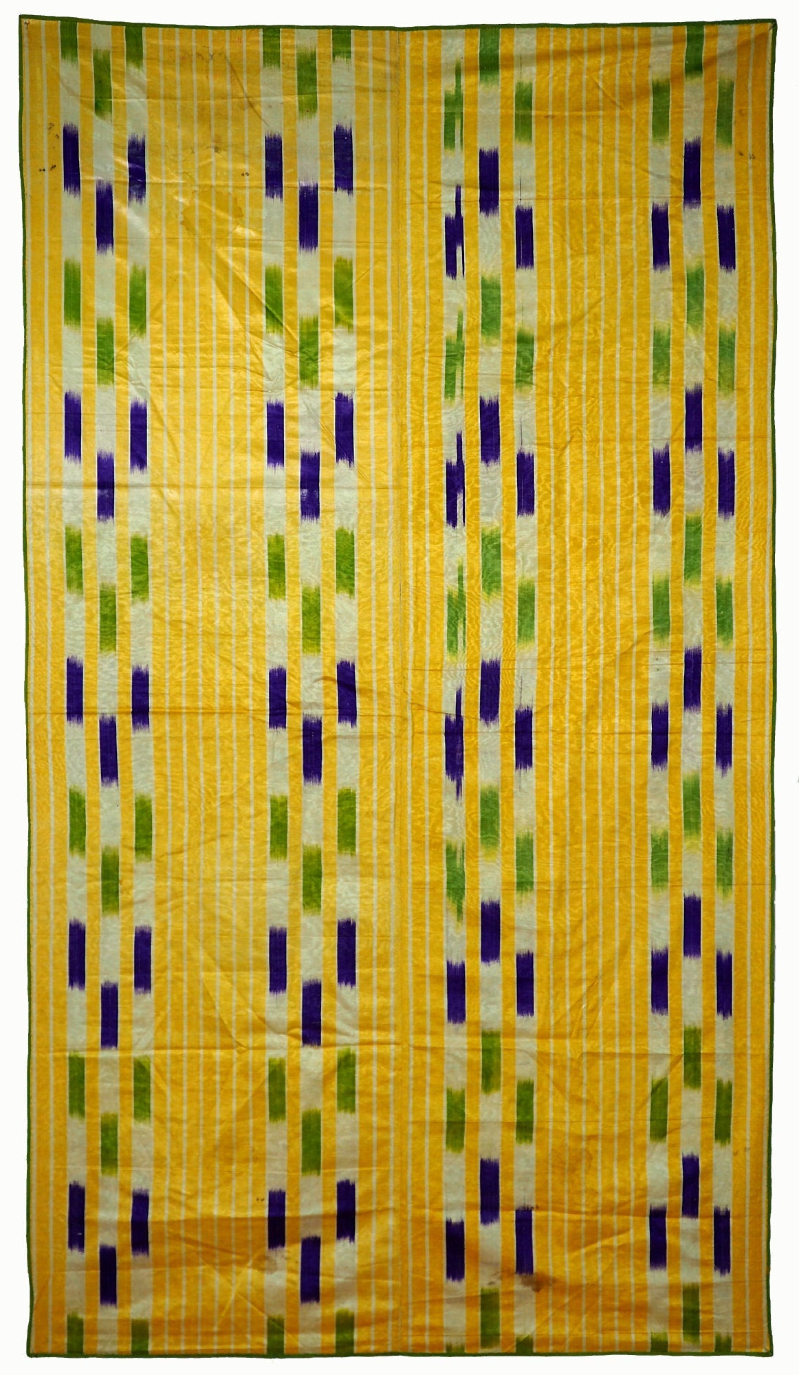 Antike islamische Vintage Seidenstickerei usbekische Seide Ikat Usbekistan Tribal Decke Stoff Panel Textil Ikat  Wandbehang 21/1 Textilien Orientsbazar   