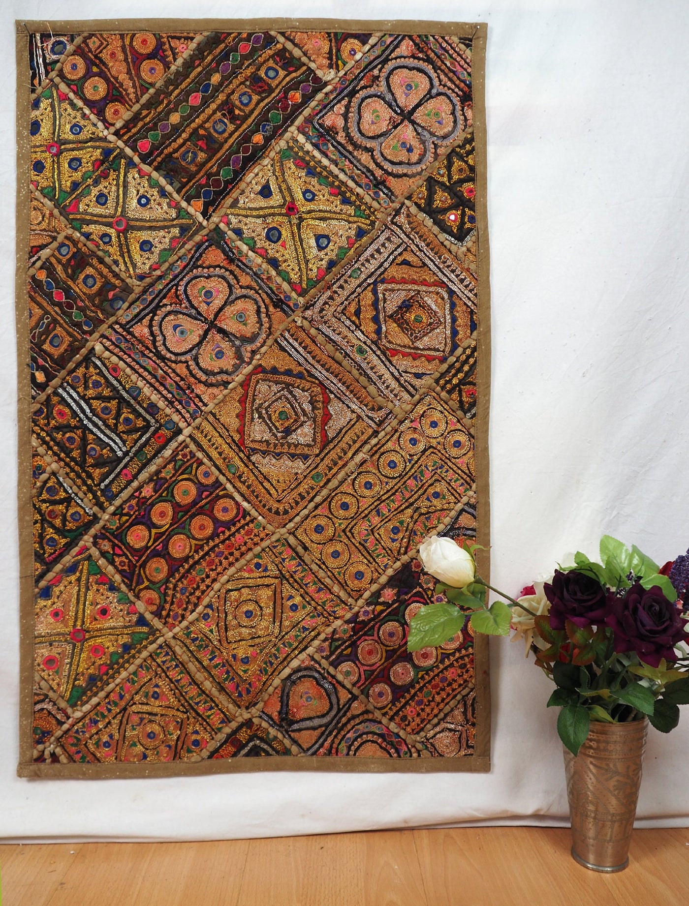 88x54 cm Vintage Bohemian orientalische Patchwork Wandbehang  Nr:21/3 Wandbehang Orientsbazar   
