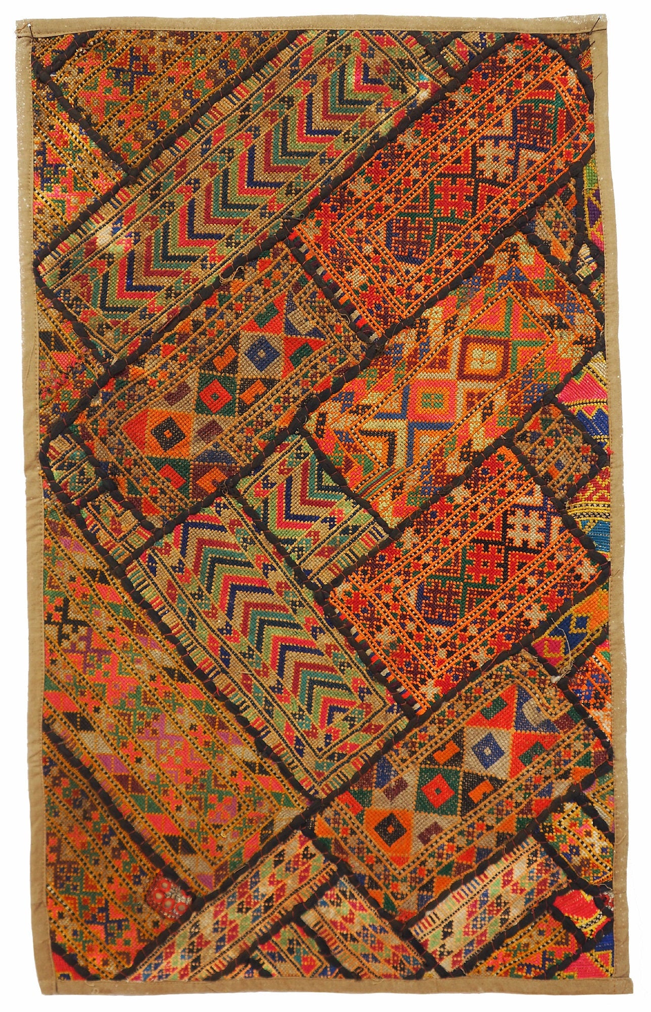 88x53 cm Vintage Bohemian orientalische Patchwork Wandbehang  Nr:21/2 Wandbehang Orientsbazar   