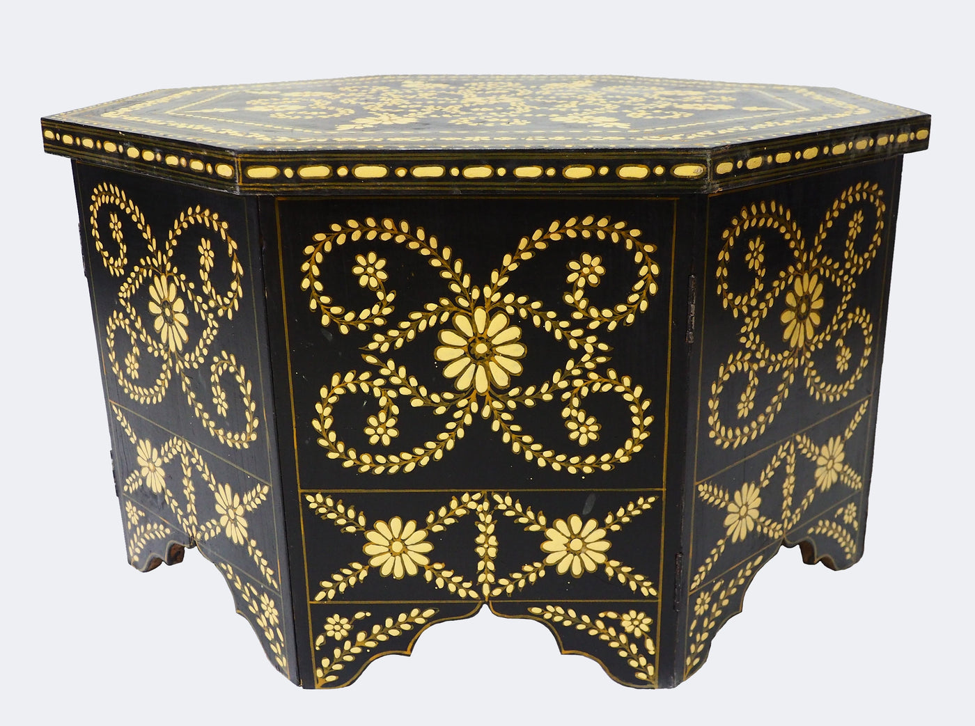 80x80 cm Massivholz handbemalte Couchtisch kolonialstil Wohnzimmertisch Tisch Teetisch beisteltisch aus Afghanistan zusammenklappbar  Nr:A Tische Orientsbazar   