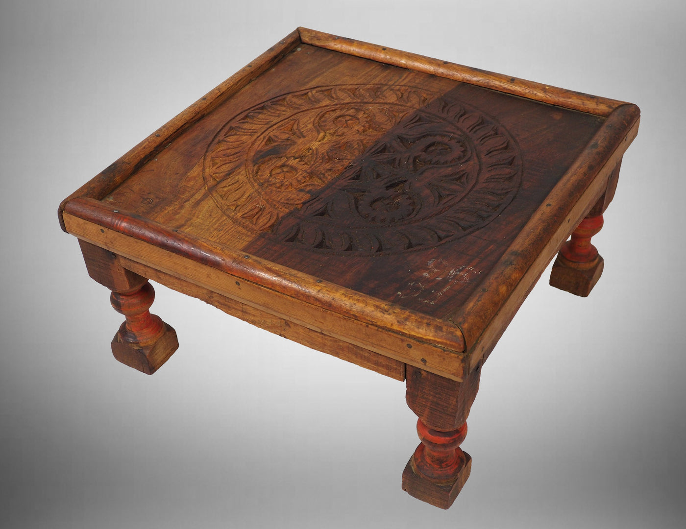 38x38 cm Antik Massivholz handgeschnitzte orient Teetisch beisteltisch Tisch Hocker aus  Afghanistan Nr-21/D Hocker Orientsbazar   