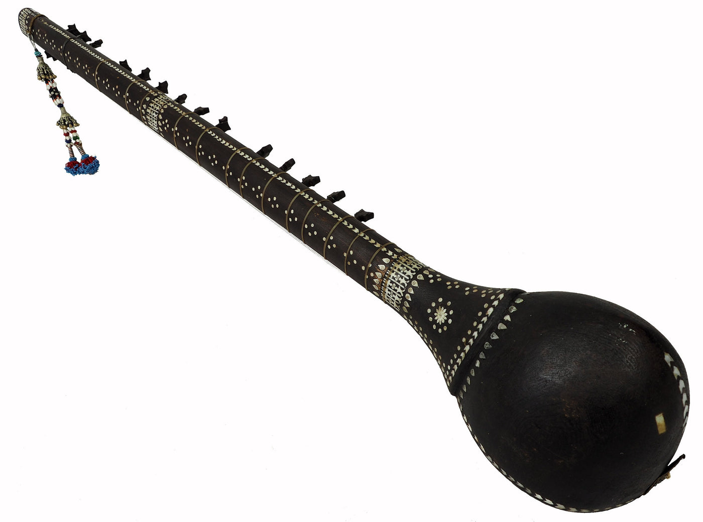 antik traditionelle Volksmusikinstrument Afghanistan Tambur Tanbur tanboor Afghan Langhalslaute Knochen und Perlmutt einlegearbeit تنبور /21  Orientsbazar   