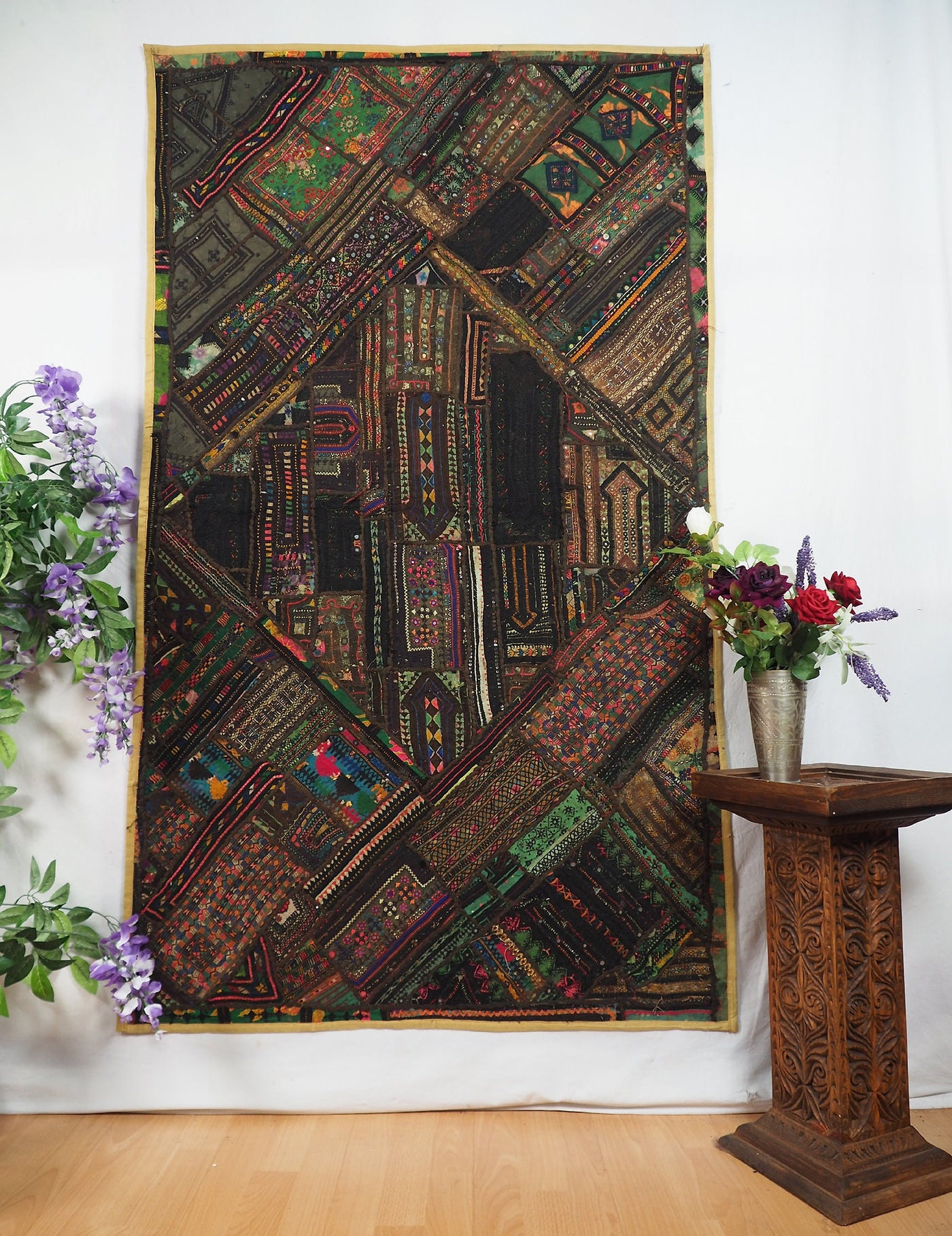 170x97 cm Vintage Bohemian orientalische Patchwork Wandbehang  Nr:21/5 Wandbehang Orientsbazar   