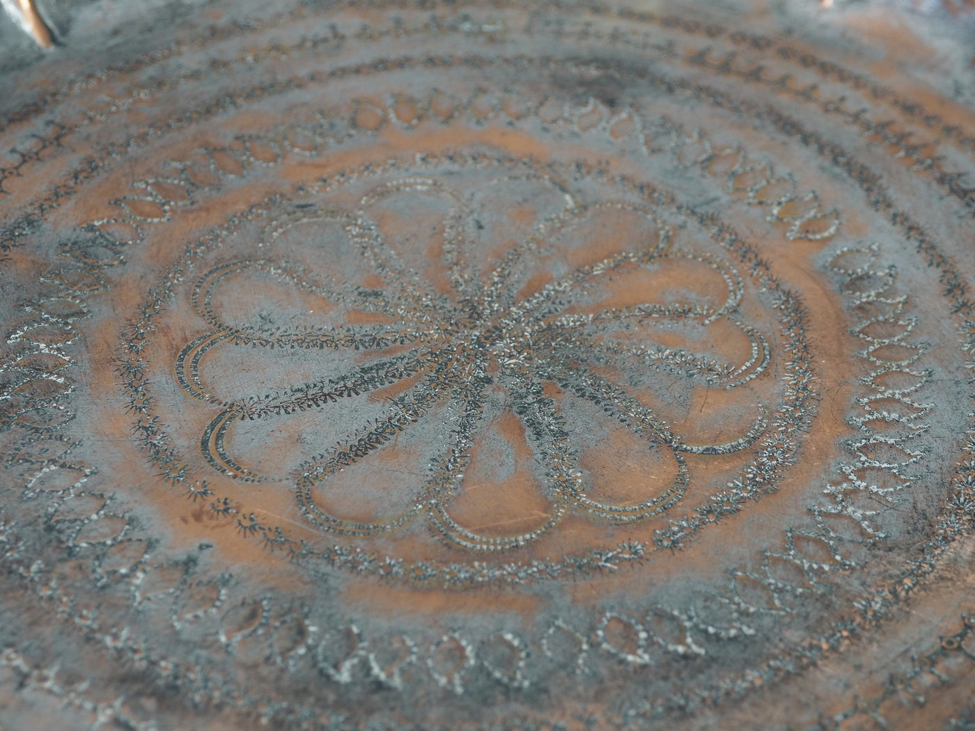 30 Ø antik osmanisch islamische orient Kupfer tablett aus Afghanistan   K15  Orientsbazar   