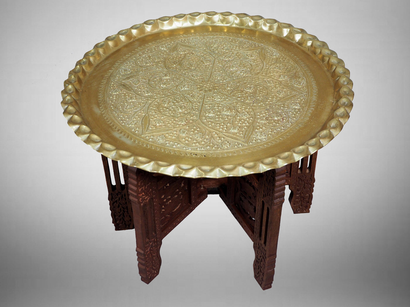60 cm Ø antik osmanische islamische ägyptisch marokkanisch orient messing tablett Teetisch Teller beisteltisch tisch aus Ägypten No:HH/9  Orientsbazar   