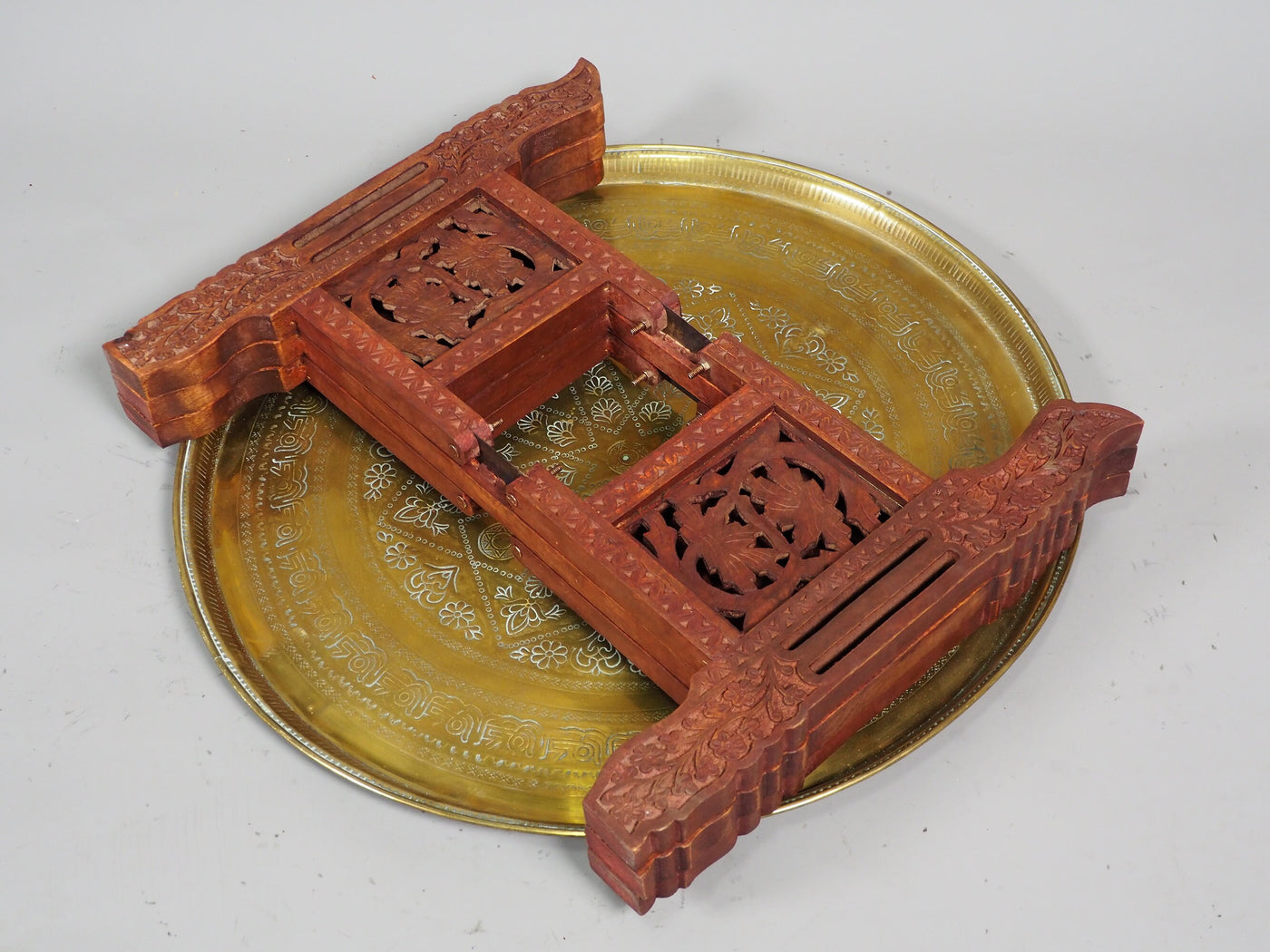 58 cm Ø antik osmanische islamische ägyptisch marokkanisch orient messing tablett Teetisch Teller beisteltisch tisch aus Ägypten No:HH/7  Orientsbazar   