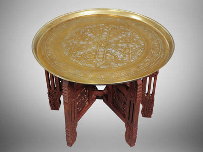 58 cm Ø antik osmanische islamische ägyptisch marokkanisch orient messing tablett Teetisch Teller beisteltisch tisch aus Ägypten No:HH/7  Orientsbazar   