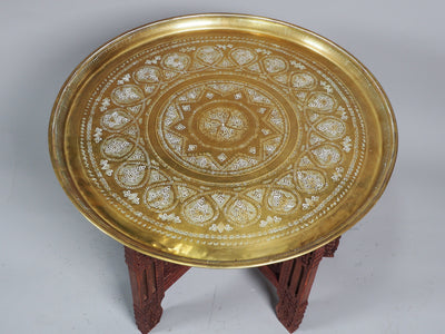 58 cm Ø antik osmanische islamische ägyptisch marokkanisch orient messing tablett Teetisch Teller beisteltisch tisch aus Ägypten No:HH/6  Orientsbazar   