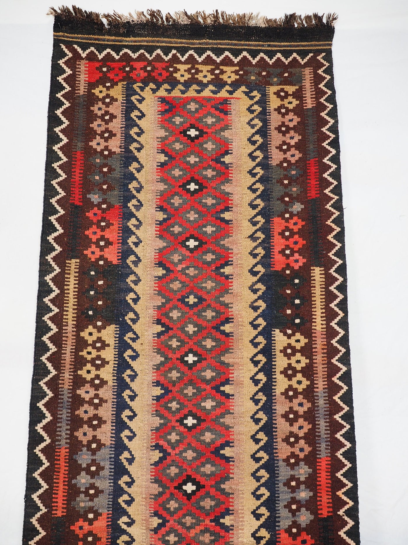 390x85 cm orient Teppich Afghan kelim Nomaden uzbekische Läufer Maimana Nord Afghanistan Nr:16  Orientsbazar   