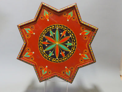 55 cm ∅ Massivholz handbemalte Stern Teetisch aus Afghanistan Nr:B Hocker Orientsbazar   