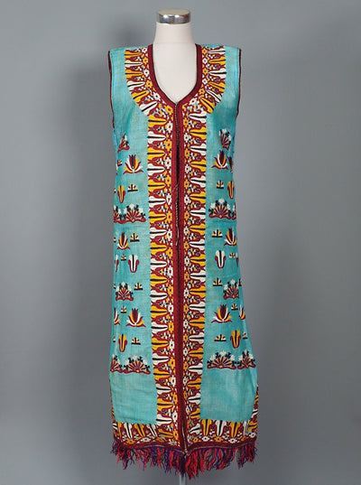 vintage und sehr seltene Turkmenische  traditionelle nomaden Seide handbestickte Frauen Hochzeit Ärmellose Kleid Mantel Chirpy Chapan N:WL/D  Orientsbazar   