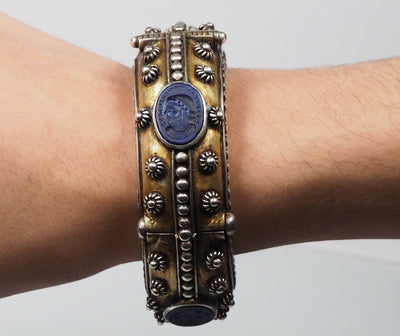 Massiv Silber feuer vergoldet Lapis Lazuli Armband Armreifen Afghanistan Nr-22/WL-B armreifen Orientsbazar   