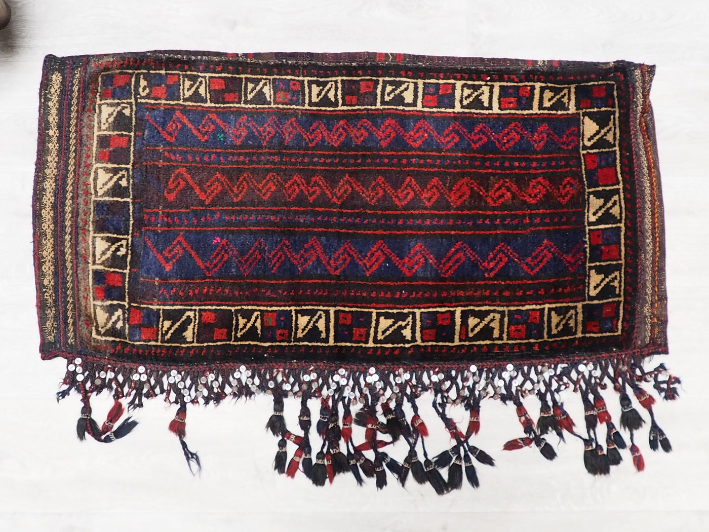 112x54 cm antik orient Afghan belochi Teppich nomaden sitzkissen bodenkissen  Bohemian cushion 1001-nacht Nr.22/1  Orientsbazar   