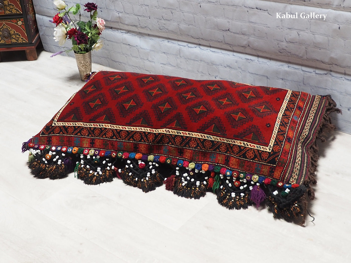 117x65 cm antik orient Afghan belochi Teppich nomaden sitzkissen bodenkissen  Bohemian cushion 1001-nacht Nr.22/6  Orientsbazar   