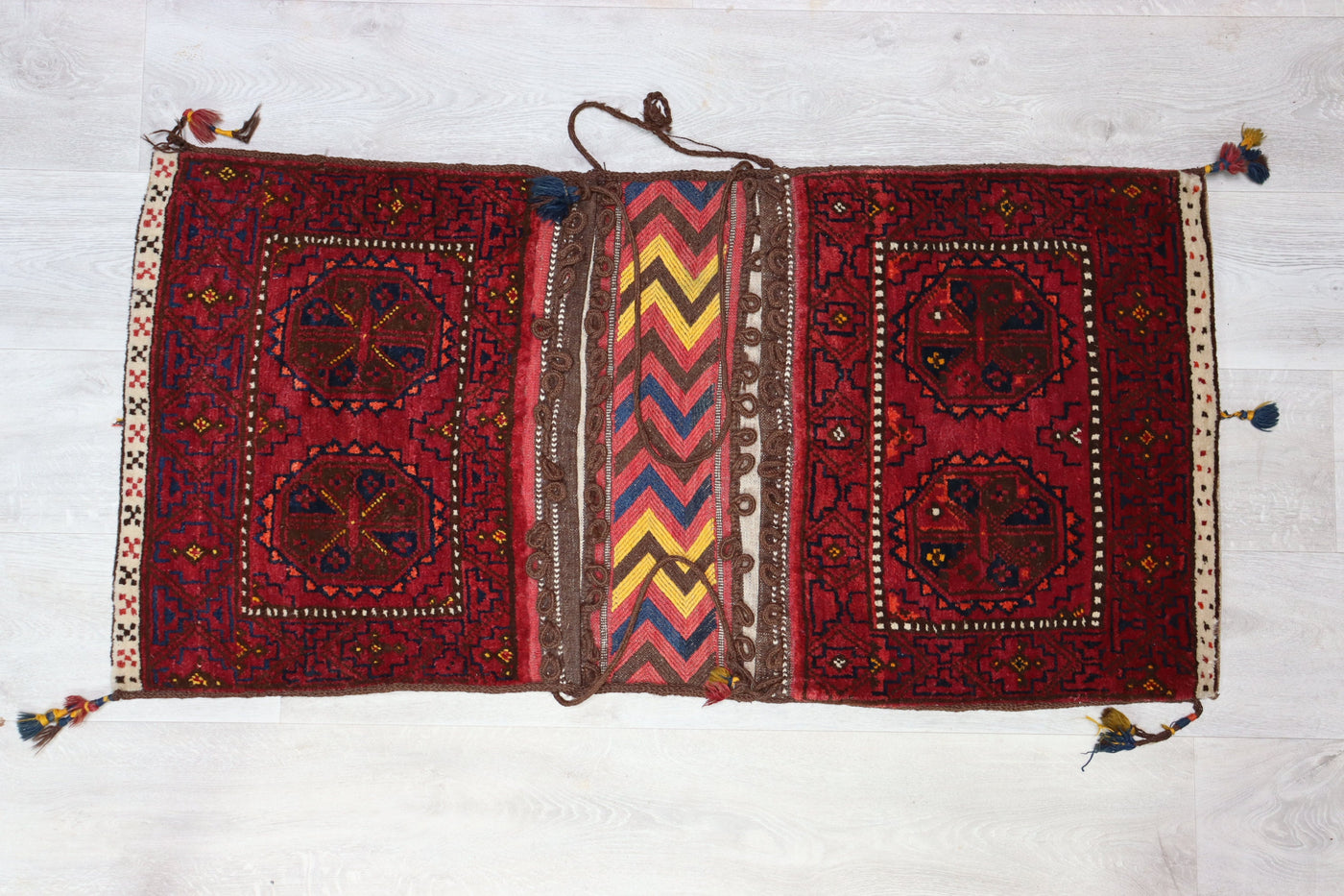 119x60 cm Antik orient Turkmen Teppich nomaden sitzkissen cushion Doppeltasche Satteltasche (Khorjin) Torba Bukhara Turkmenistan Nr: 22/18  Orientsbazar   