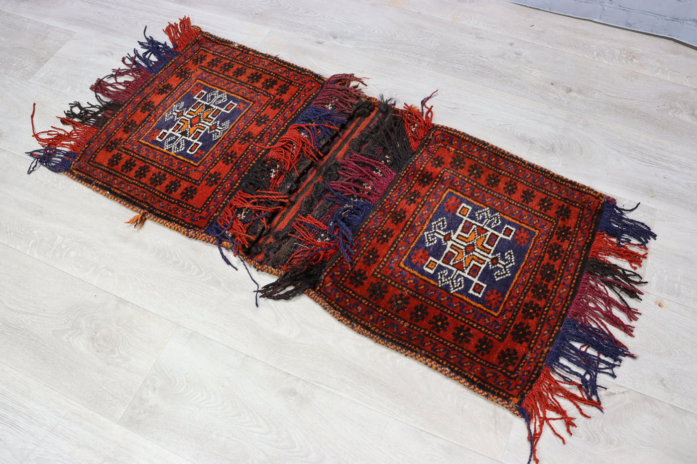110x50 cm Antik orient Belotsch Teppich nomaden sitzkissen cushion Doppeltasche Satteltasche (Khorjin) Torba Belochistan Afghanistan Nr: 19  Orientsbazar   