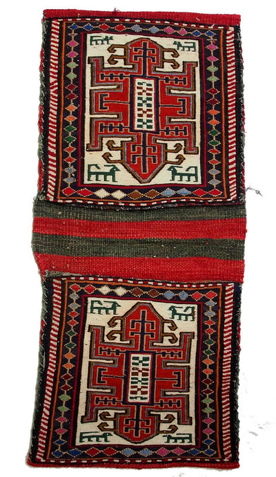94x40 cm Antik orient Belotsch Teppich nomaden sitzkissen cushion Doppeltasche Satteltasche (Khorjin) Torba Belochistan Afghanistan Nr: 108  Orientsbazar   