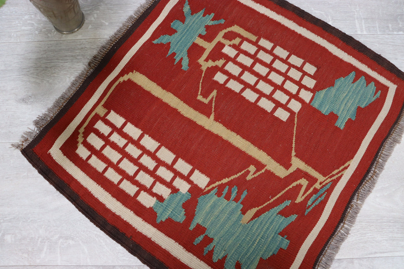 54x50 cm  handgewebte orient kazak Teppich Nomaden kaukasische kelim  No:20  Orientsbazar   
