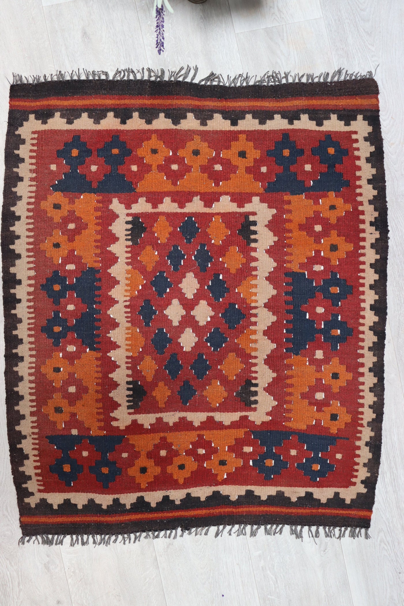 97x83 cm handgewebte nomaden orientt Kelim aus maimana nord Afghanistan  Nr:33  Orientsbazar   