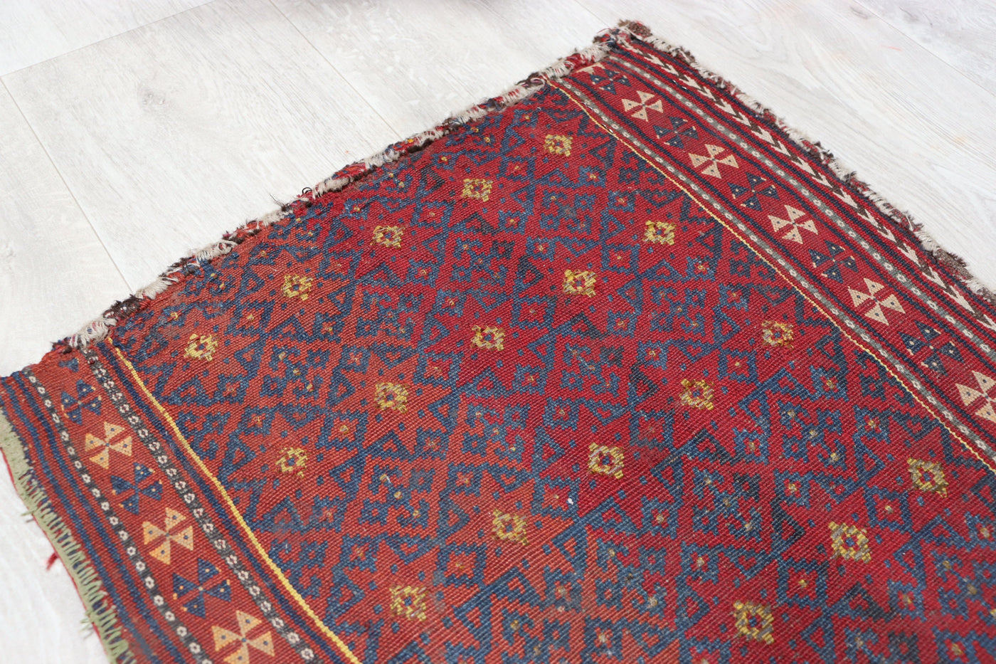 96x52 cm Antik orient handgewebte Teppich Nomaden Baluch sumakh kelim afghan Beloch  mafrash Vorderseite Nr- 34  Orientsbazar   