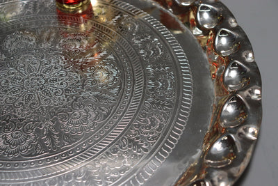 43 cm Ø osmanisch ägyptisch marokkanisch orient Messing Tisch tablett Teetisch Teller beisteltisch Afghanistan syrien arabisch  18  Orientsbazar   