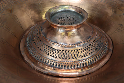 antik Massiv islamische Kupfer zweiteilige Waschgarnitur Kanne und Becken aus Afghanistan Nr:16/B  Orientsbazar   