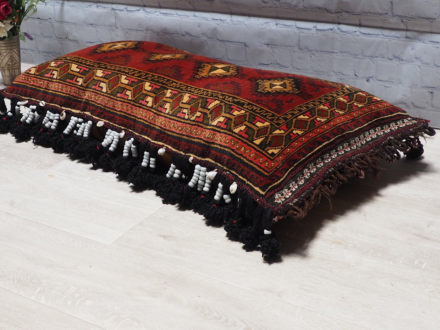108x54 cm antik orient Afghan belochi Teppich nomaden sitzkissen bodenkissen  Bohemian cushion 1001-nacht Nr.22/3  Orientsbazar   