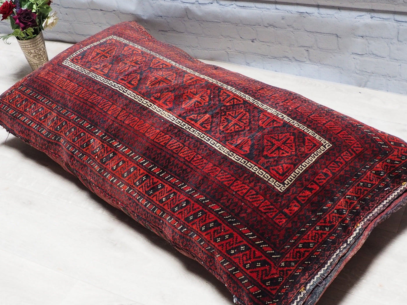 122x65 cm antik orient Afghan belochi Teppich nomaden sitzkissen bodenkissen  Bohemian cushion 1001-nacht Nr.22/9  Orientsbazar   