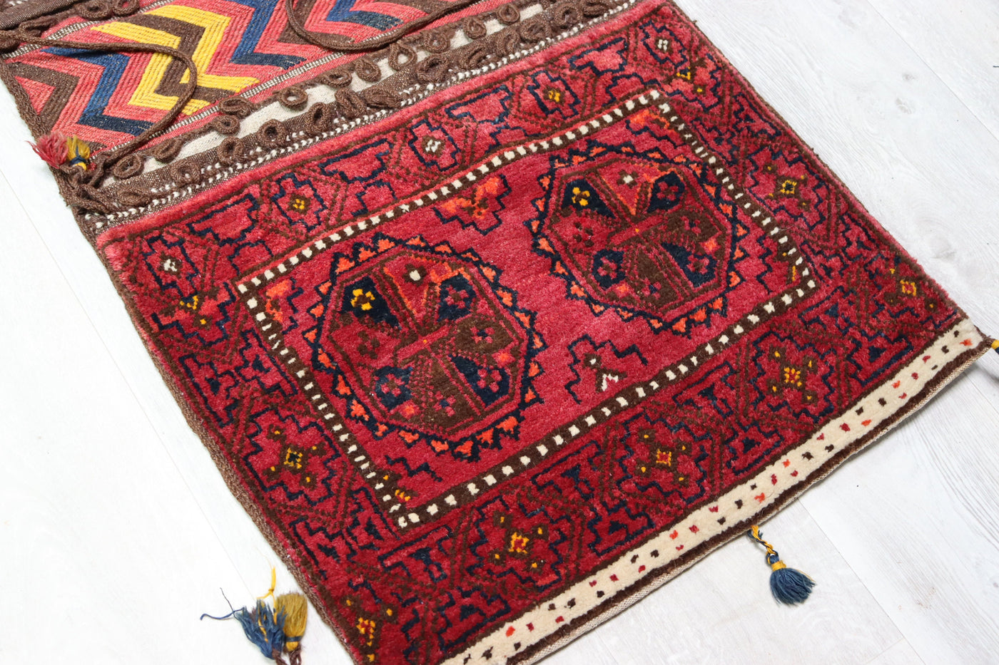 119x60 cm Antik orient Turkmen Teppich nomaden sitzkissen cushion Doppeltasche Satteltasche (Khorjin) Torba Bukhara Turkmenistan Nr: 22/18  Orientsbazar   