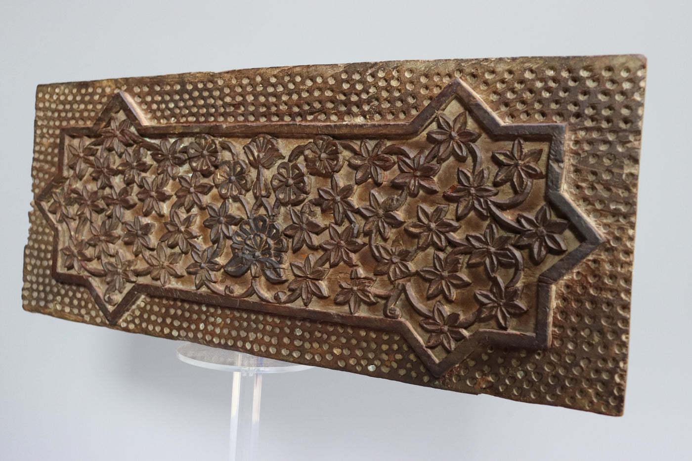 48 cm x 20 cm antik orient handgeschnitzte islamische Massiv Holz  Afghanistan Nuristan Panel Pakistan Swat-Valley 18/19 Jh. Nr:22/11  Orientsbazar   