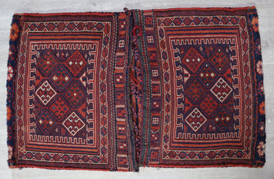 88x54 cm Antik orient Belotsch Teppich nomaden sitzkissen cushion Doppeltasche Satteltasche (Khorjin) Torba Belochistan Afghanistan Nr: 101  Orientsbazar   
