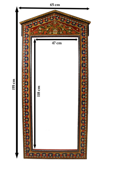 antik-look massivholz Landhaus Rahmen Bilderrahmen Spiegelrahmen aus Afghanistan Mit Mogul Relief Miniaturmalerei RAJ  Orientsbazar   