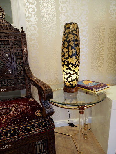 orientalische handbemalte Lampe Kamelleder Tischlampe Nachttischlamp Tischleuchte Nachtlampe Stehleuchte Handarbeit aus Multan Pakistan IT/1  Orientsbazar   