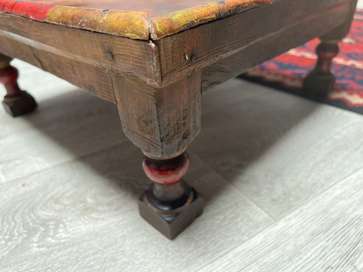 40x40 cm cm Antik Massivholz handgeschnitzte orient Teetisch beisteltisch Tisch Hocker aus  Afghanistan Nr-20/a Hocker Orientsbazar   