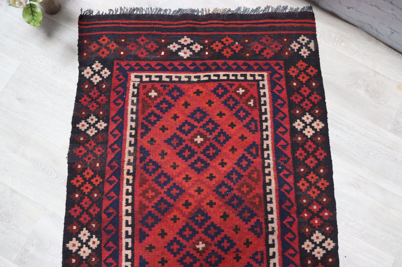 198x91 cm handgewebte nomaden orientt Kelim aus maimana nord Afghanistan  Nr:3 Teppiche Orientsbazar   
