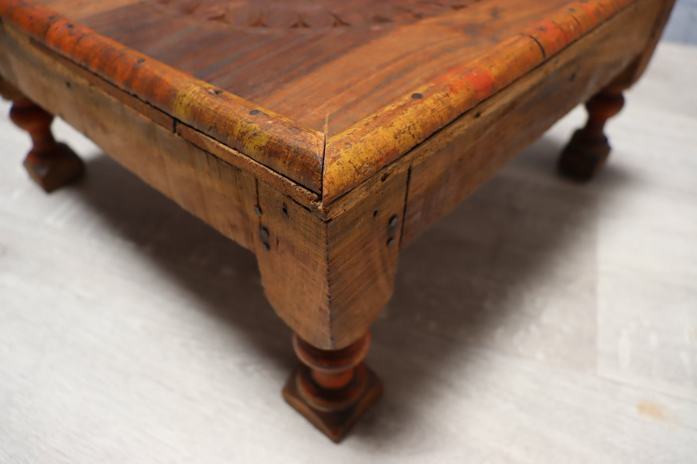 40x40 cm cm Antik Massivholz handgeschnitzte orient Teetisch beisteltisch Tisch Hocker aus  Afghanistan Nr-22/1 Hocker Orientsbazar   