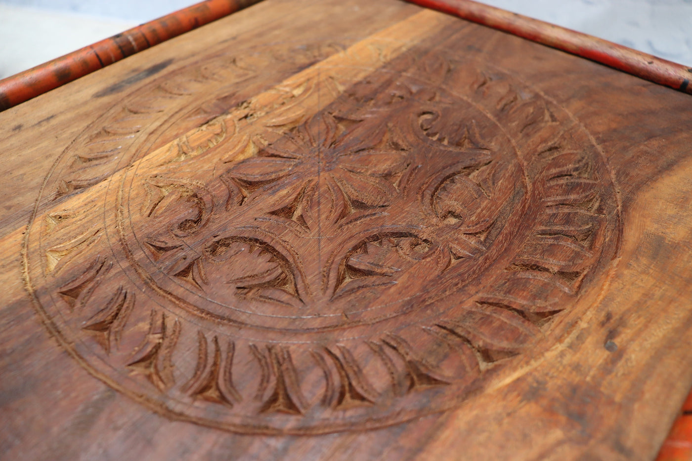 40x40 cm cm Antik Massivholz handgeschnitzte orient Teetisch beisteltisch Tisch Hocker aus  Afghanistan Nr-22/1 Hocker Orientsbazar   