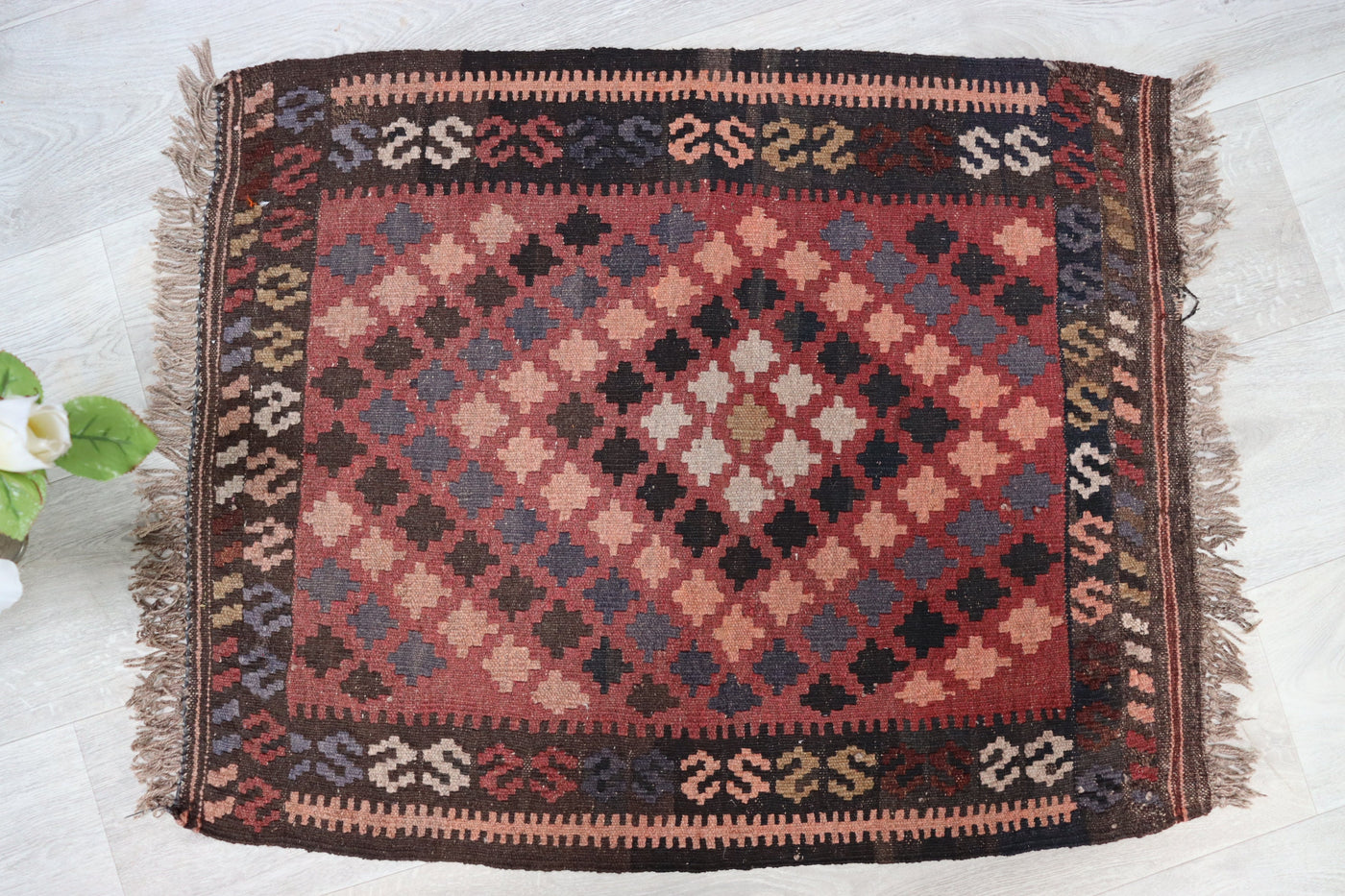 85x68 cm handgewebte nomaden orientt Kelim aus maimana nord Afghanistan  Nr:8  Orientsbazar   