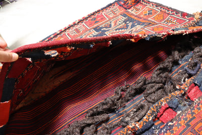 115x92 cm Antik orient Afshar Sumakh Khorjin mafrash Teppich nomaden cushion Doppeltasche Satteltasche Torba Afghanistan Nr: 21  Orientsbazar   